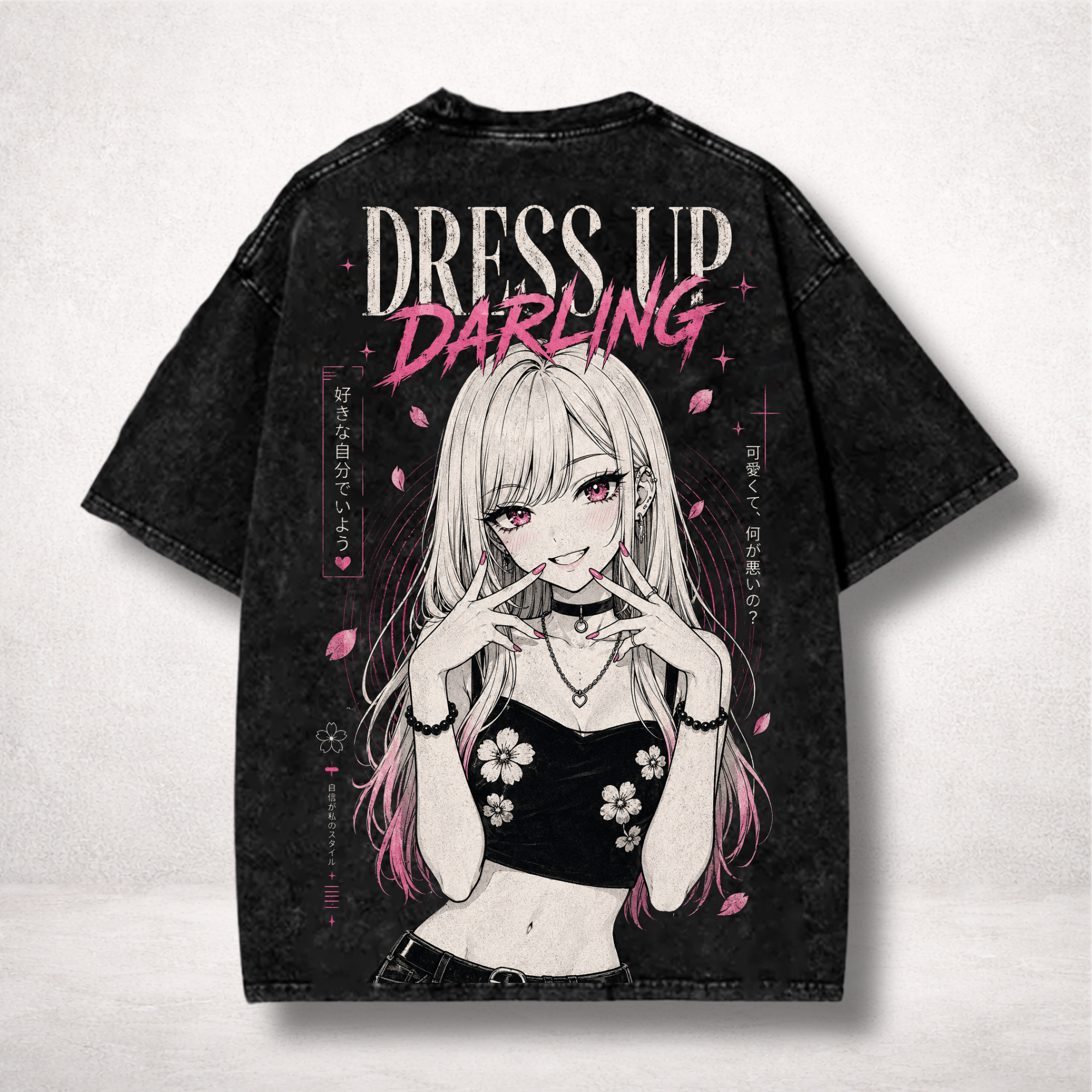 Dress Up Darling Washed Anime Tee, Vintage Washed