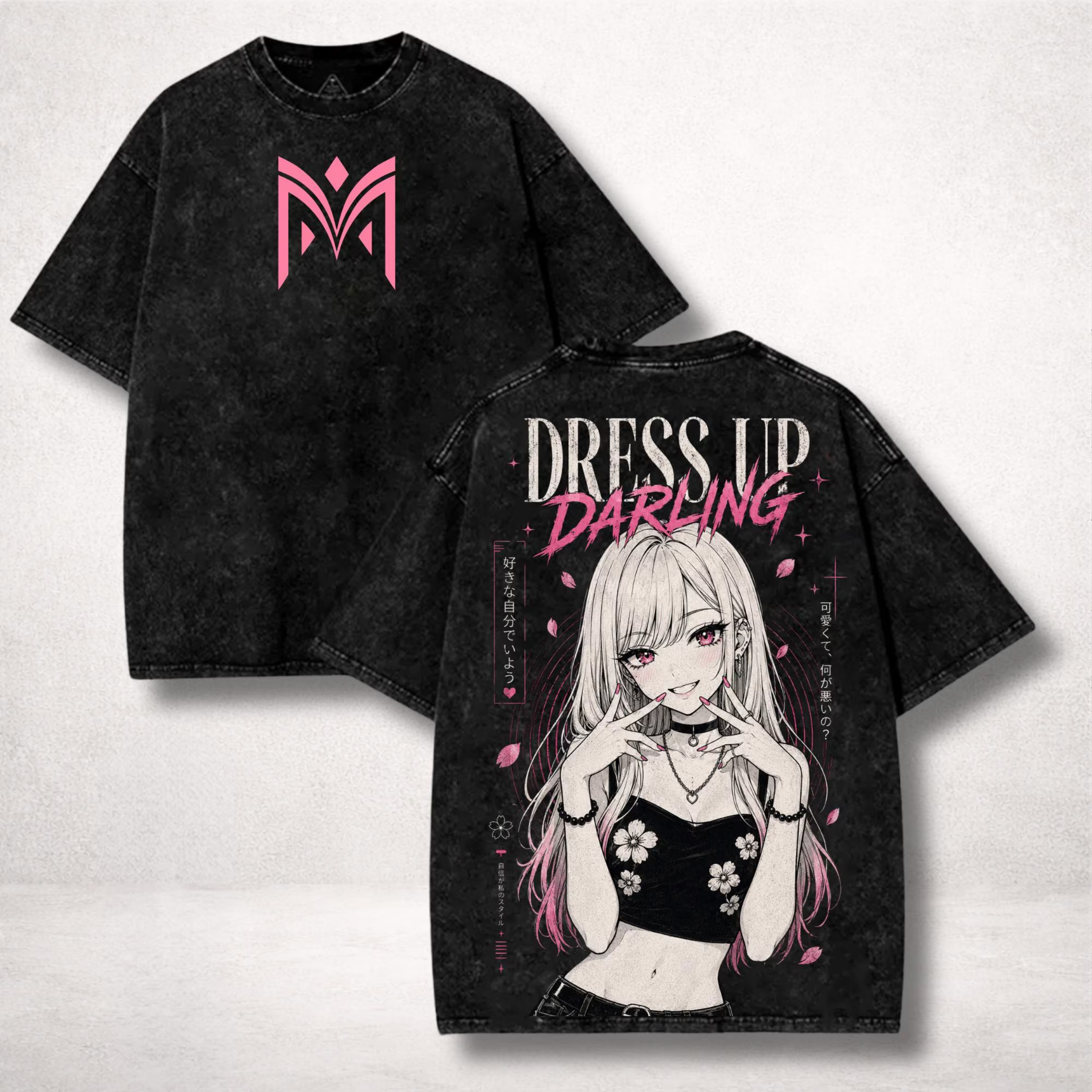 Dress Up Darling Washed Anime Tee, Vintage Washed